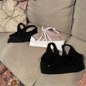 Lululemon Athletica Black and White Sports Bras Trio